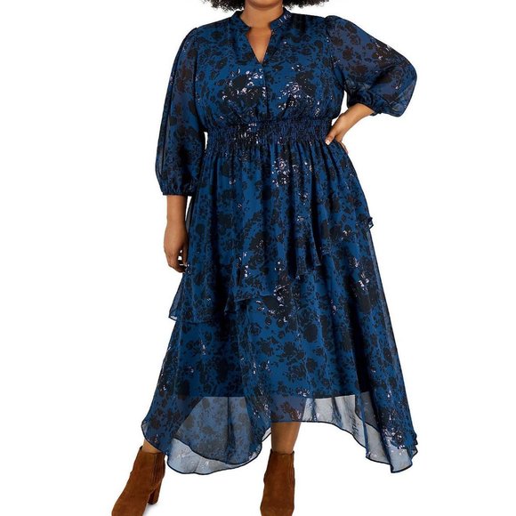 NWT TAYLOR PLUS CHIFFON TIERED MAXI DRESS - 22 - Picture 1 of 9